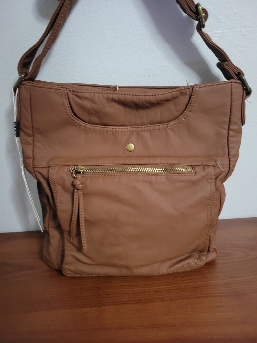 Brown Leather Scarleton Crossbody Bag